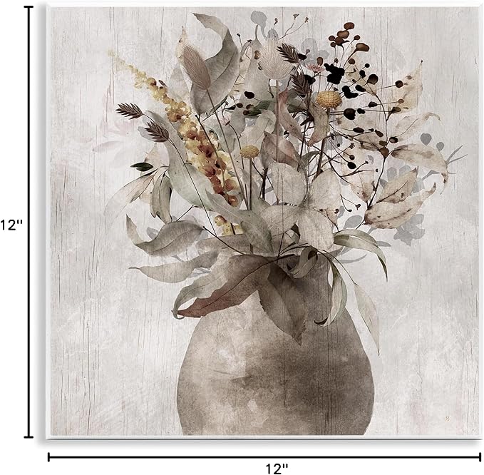 Stupell Industries 'Rustic Country Herb Vase', Wall Plaque Art, 12 x 12 Inches, Easy to Hang and Sturdy, Made in USA, by Val Rhodes | Stupell Industries | 12 x 12 Inches, Easy to Hang and Sturdy, Made in USA, by Val Rhodes