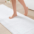 Madison Park Splendor Reversible 100% Cotton Bath Runner, 24 x 72, White | Tufted Bathroom Rug, 3000 GSM, Hotel Quality, Luxurious Plush, Medium Pile, Absorbent, Quick Dry, OEKO-TEX, Shower Room Décor