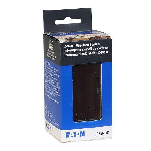 Eaton Z-Wave Plus RF9601DB Wireless Switch, Single Pole, 3-Way, Brown
