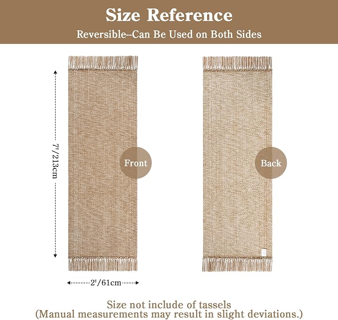 Collive Boho Kitchen Runner Rug, 2' x 7' Washable Modern Farmhouse Bathroom Mats, Hand-Woven Rug Runners Hallway Tan Reversible Bedroom Carpet for Laundry Entryway Home Decor