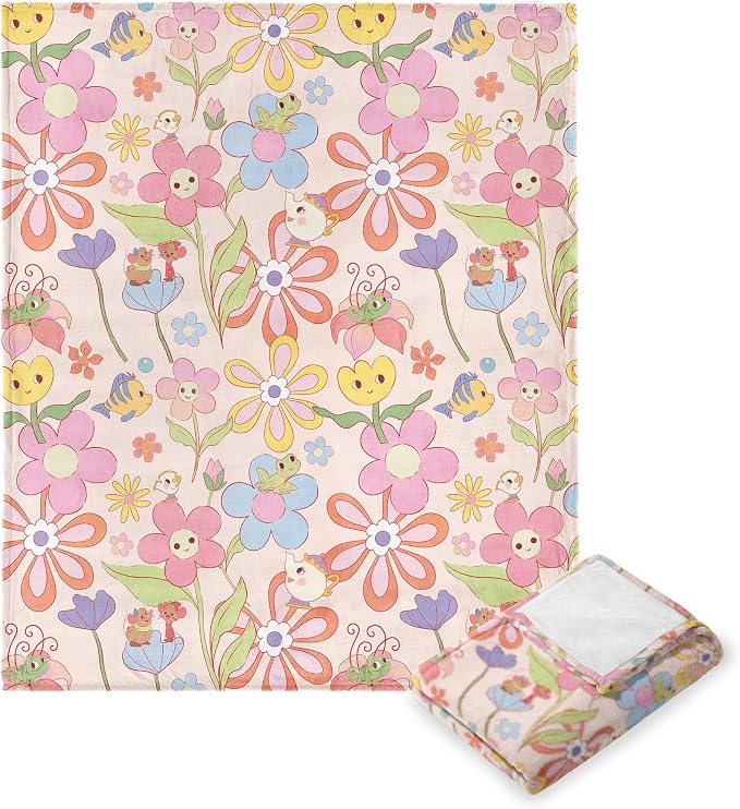 NORTHWEST Disney Princess Silk Touch Throw Blanket, 50" x 60", Garden