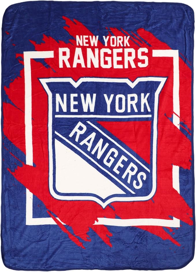 Northwest NHL New York Rangers Micro Raschel Throw Blanket, 46" x 60", Dimensional