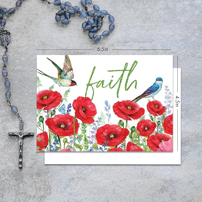 Faithfully Yours Designer Greetings Floral Birthday Boxed Card 12 Pack | Biblical Scripture Verse, Faith Based Sentiment, Boxed Card Set, Matching Envelopes