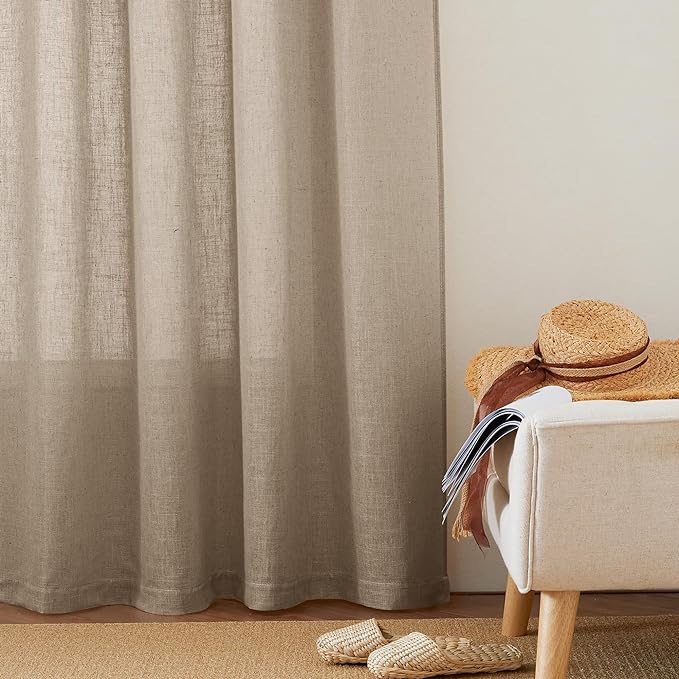 RYB HOME Extra Long Linen Curtains - Image 6