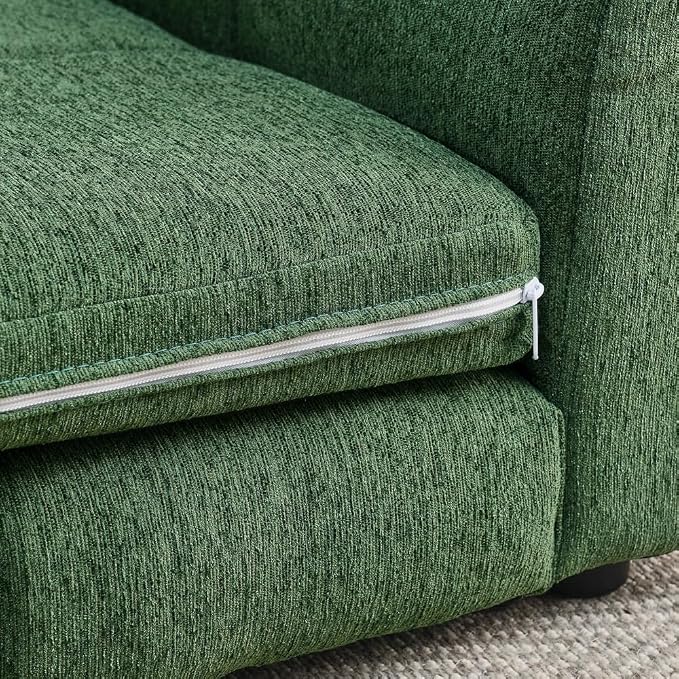 51" Dog Sofa Couch Bed for Small, Medium, Large Dogs, Soft Memory Foam Pet Sofa with Durable Linen Fabric, Comfortable Pet Couch with Backrest and Armrests, Easy to Clean and Maintain（Green）