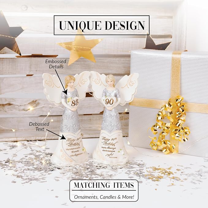 Pavilion Gift Company - Happy 85th Birthday - 6" Angel Figurine Religious Best Friend Bestie BFF God Jesus Lover Christian Christ Gift Present