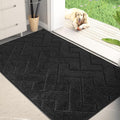 PURRUGS Dirt Trapping Door Mat 32" x 47", Non-Slip Machine Washable Entry Rug, Dog Doormat, Indoor Front Door Mat, Super Absorbent Entryway Rug for Muddy Shoes & Paws, Black