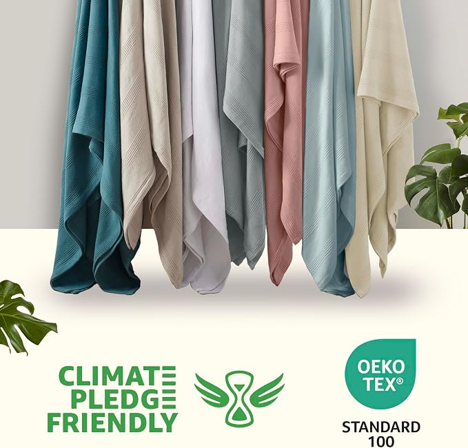 Vellux 100% Cotton Blanket, King, 108x90, Grey | Soft, Breathable Knit, Lightweight, All Season, Machine Washable, Oeko-Tex Certified, Hotel Quality