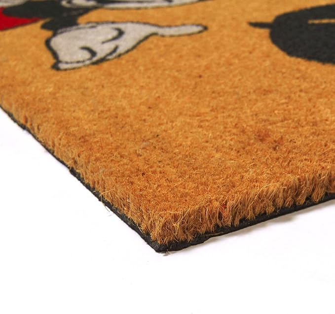 Gertmenian Disney Mickey Mouse Coir Doormat - 2x3 Welcome Mat (2-Pack), Ideal for High Traffic Areas in Front Door, Garage, Entryway - Retro Mickey & Minnie, Multi, 47320