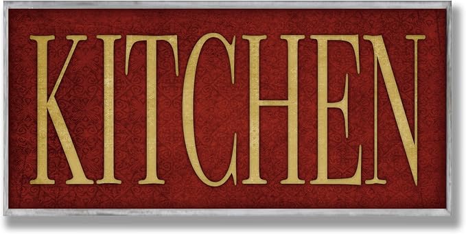 Stupell Home Décor Red Kitchen Wall Plaque, 7 x 0.5 x 17, Proudly Made in USA