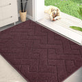 PURRUGS Dirt Trapping Door Mat 32" x 47", Non-Slip Machine Washable Entry Rug, Dog Doormat, Indoor Front Door Mat, Super Absorbent Entryway Rug for Muddy Shoes & Paws, Burgundy Red