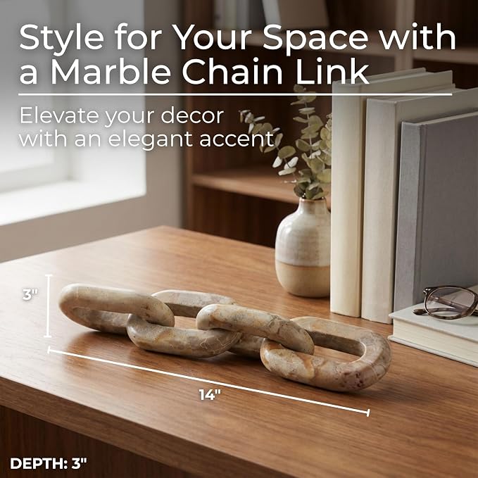 Marble Sculpture Decorative Object – Accessories for Room Styling, for Shelf, Tabletop, and Console Placement, Modern Sculpture Accent for Layered Home Decor Vignettes – 3", Ivory