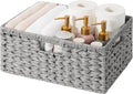 GRANNY SAYS Wicker Storage Basket for Shelves, Waterproof Wicker Basket for Organizing, Woven Basket for Shelves, Decorative Basket for Living Room, Grey