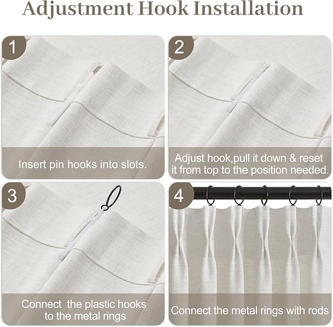 IVAPUPU Extra Width Pinch Pleated Curtains - Image 7