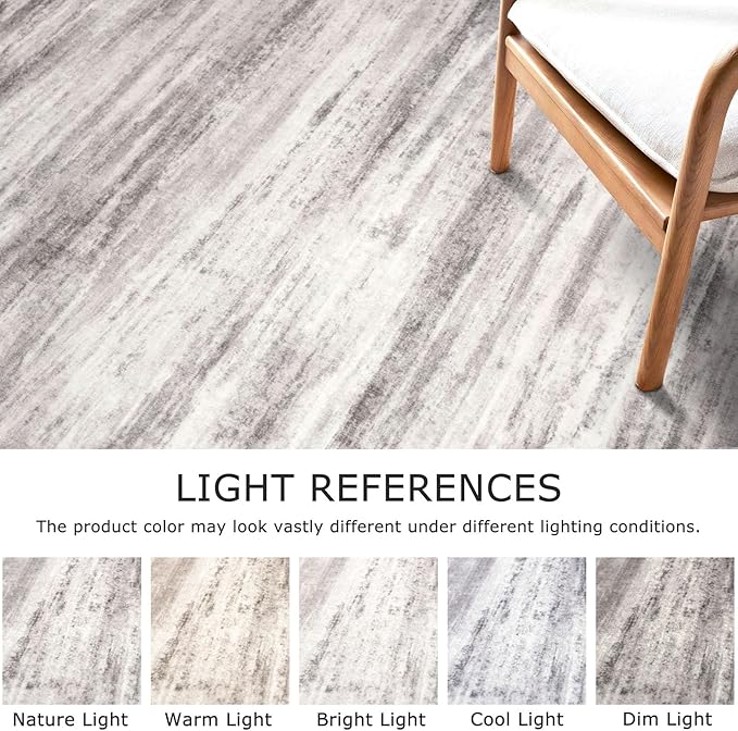 KOZYFLY 3x10 Ft Rug Modern Ombre Runner Rug for Hallway, Washable Kitchen Rugs Non-Slip Soft Striped Entryway Rug, Print Grey/Light Beige/Brown Abstract Carpet for Laundry Nursery
