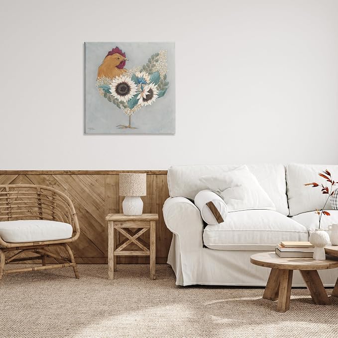 Stupell Industries Rooster Floral Blossom, 30 x 30 Inch Canvas Wall Art | Stupell Industries · By Michele Norman · Ready to hang · Farmhouse country charm for any room · Made in USA