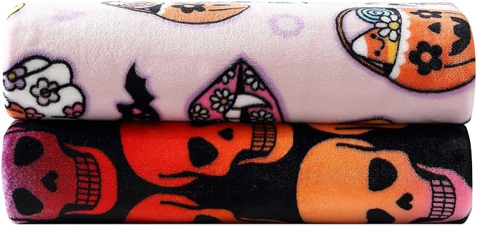 Betsey Johnson - Blanket, Buttery-Soft Throw Blanket for Couch or Bed, Boldly Plush & Oversized Bedding (Retro Halloween Pink, 50" x 70")