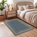 GarveeHome 2x3 Small Easy Jute Area Rugs Washable Neutral Door Mat | Indoor Non Slip Living Room Throw Carpet Stain Resistant Modern Solid Bedroom Rugs for Entryway Nursery Kitchen Dorm, Blue