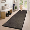 PURRUGS Dirt Trapping Door Mat 24" x 59", Non-Slip Machine Washable Entry Rug, Entrance Mat, Indoor Front Door Mat, Super Absorbent Entryway Rug for Muddy Shoes & Paws, Heathered Brown