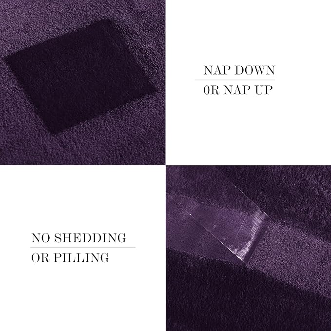 NICETOWN Purple Fleece Throw Blanket - Purple Lightweight Warm Super Soft Cozy Microfiber Blanket for Sofa, Couch, Bed, Camping, Travel, 50" x 60"