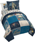 Jay Franco Star Wars Twin Comforter Set 5 Piece Soft Bedding for Boys, Blue | Darth Vader Yoda, Bed in a Bag, Comforter Sheets Sham Pillowcase, Official Product, Microfiber, Machine Washable, Boys Gift
