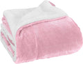 Elegant Comfort Luxury Ultra-Plush Velvet Touch Fleece Throw Soft, Warm, Cozy| Micromink Sherpa-Backing Reversible Blanket for Bed, Sofa and Couch, Solid Light Pink
