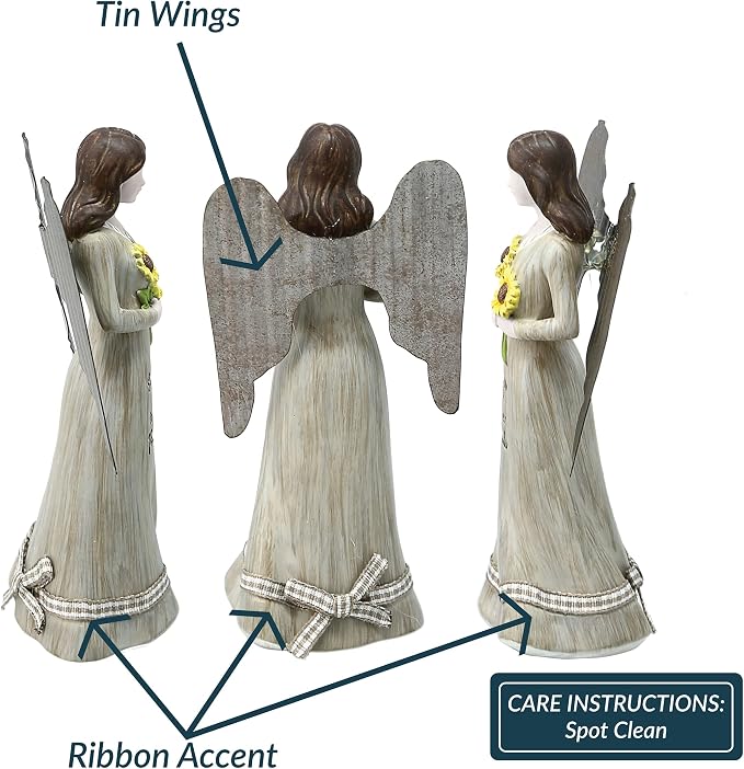 Pavilion Gift Company - 5" Angel Figurine - Sisters are Forever Friends - Simplistic Rustic Modern Farmhouse Statue