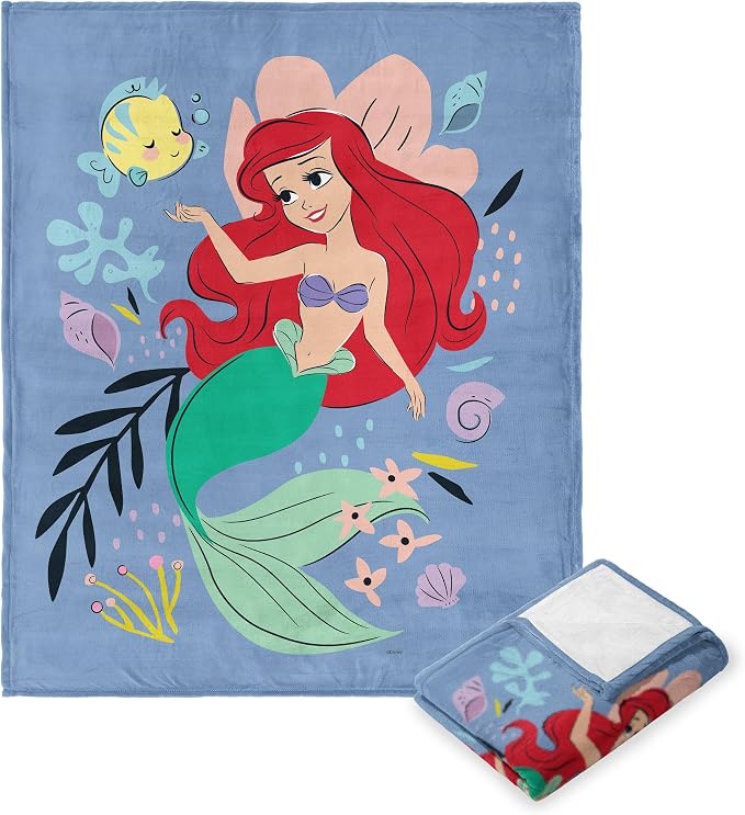 Northwest Disney Princess Silk Touch Throw Blanket, 50" x 60", Flounder and Me