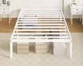 Allewie Twin XL Bed Frame, 14 inch Metal Beds with Storage Space, White | Heavy-Duty Metal Platform Beds, Large Under-Bed Storage Space, No Box Spring Needed, Easy Assembly