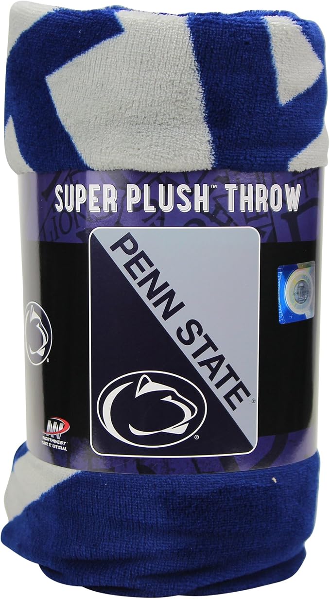Northwest NCAA Penn State Nittany Lions Unisex-Adult Micro Raschel Throw Blanket, 46" x 60", Halftone