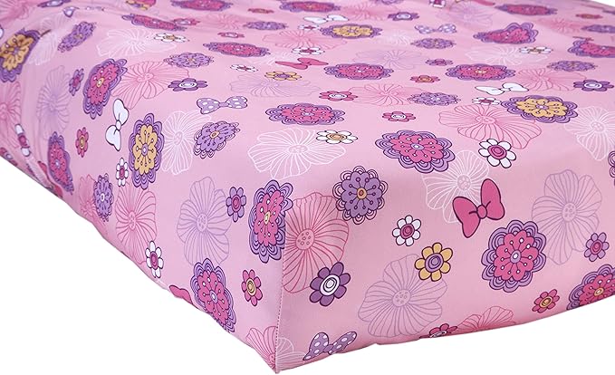 Disney 4 Piece Minnie's Fluttery Friends Toddler Bedding Set, Lavender
