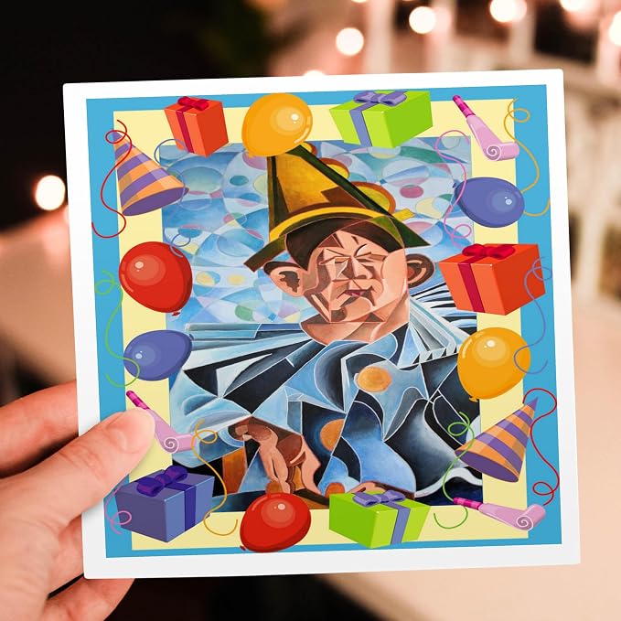3dRose 8 x 8 x 0.25 Inches Birthday Clown Birthday Clown Party Clowning Around Circus clown Greeting Cards, Set of 12 (gc_78757_2)