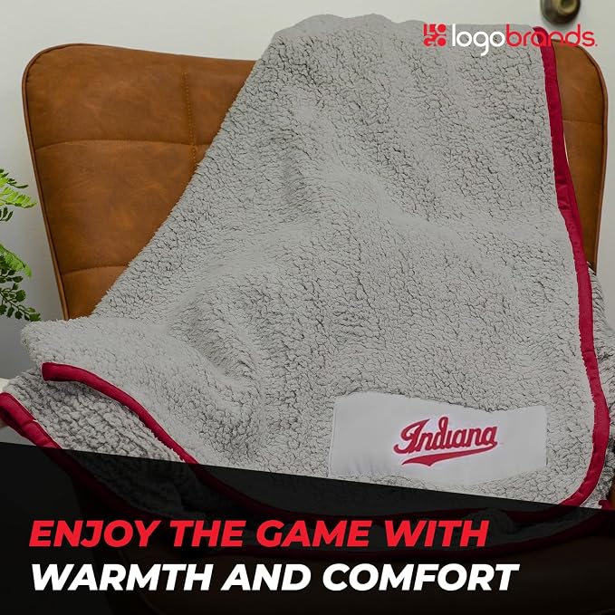 Logo Brands NCAA Frosty Fleece Blanket (50" x 60") – Soft & Warm Sherpa Material with Team Logo, Team Color Trim, Great Gift for Alumni & Students