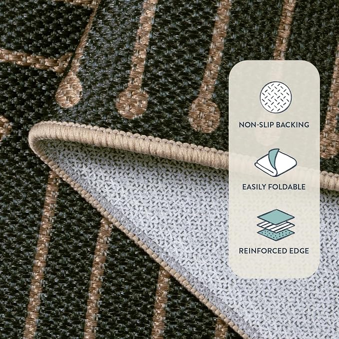 Lahome Neutral Outdoor Rug 5x7, Black and White Rug for Living Dining Room | Farmhouse Rhombus Non Slip Non Shedding Indoor Outdoor Carpet for Patio Deck Classroom