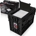 BCW Short Comic Book Bin | Holds 150 Comics | Stackable Plastic Storage | Acid-Free Organizer | Black, 2 Pack | Comic Book Bin