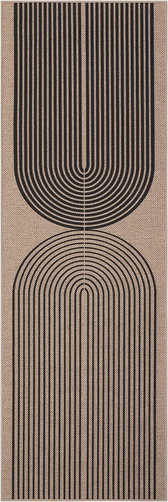 GarveeHome Easy Jute 2x8 Modern Rainbow Runner Rugs for Hallway Kitchen Bedroom Non Slip Indoor Outdoor Runner Door Mat for Laundry Porch