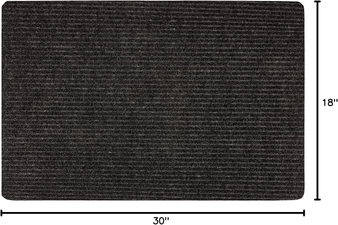 Mohawk Home Utility Floor Mat Solid Charcoal Grey (1'6" x 2'6") Perfect for Garage, Entryway, Porch, and Laundry Room