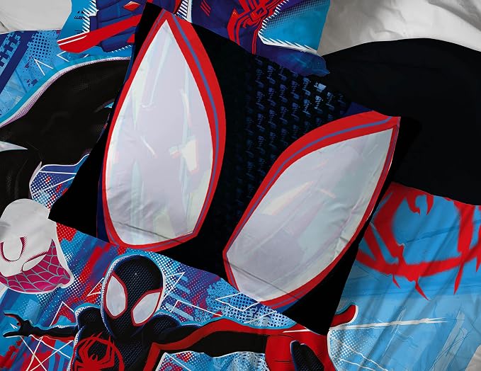 Marvel Spiderman Full Size Comforter Set 7 Piece Kids Bedding, Multi | Bed in a Bag, Comforter Sheets Shams Pillowcases, Official Brand, Soft Microfiber, Machine Washable, Boys Gift