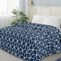 Elegant Comfort Luxury Velvety-Soft Coral Flannel Blanket Micro-Velour Ultra-Softness Fuzzy Plush, Twin/Twin XL, Navy Blue