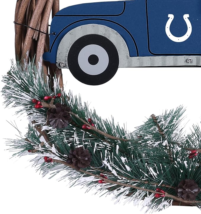 FOCO NFL Unisex-Adult NFL Team Logo Holiday Wreath with Truck