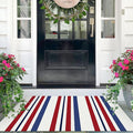 IOHOUZE 2.3'x3.6' Red White Blue Front Door Rug, USA 250th Anniversary Patriotic Doormat, Washable Front Porch Welcome Mat for Memorial Day, 4th of July, and Independence Day Entrance Outdoors Decor