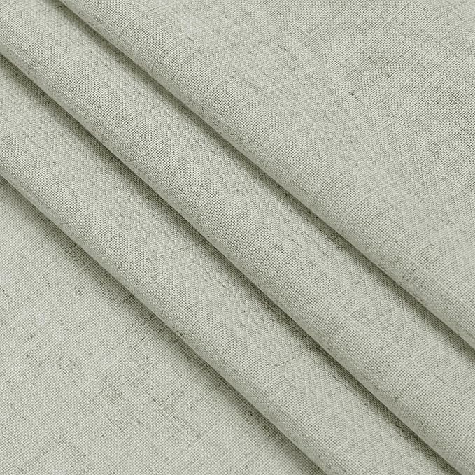 Extra Long Sage Green Curtain 2 Panels 102 inches Long for Living Room Back Tab Rod Pocket Light Filtering Semi Sheer Drapes Cotton Linen Textured Pale Green Window Curtain 102 inch Length 9 FT Tall