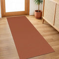 IOHOUZE Washable Runner Rug 2x5 Non Slip Runners for Hallways Entryway Runner Indoor, Kitchen Throw Rug Woven Cotton Floor Carpet for Hall Entrance Bedroom, Burnt Orange/Tan