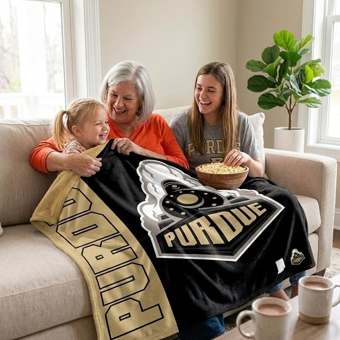 Proformance Home NCAA Purdue Boilermakers Endzone Ultra Soft Tailgate Throw