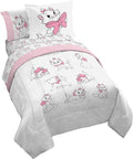 Disney Aristocats Marie Twin Comforter Set 5 Piece Kids Bedding, White | Bed in a Bag, Comforter Sheets Sham Pillowcase, Official Brand, Soft Microfiber, Machine Washable, Easy Care, Girls Gift