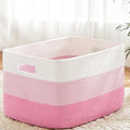 Artfeel Blanket Basket,Rectangle Woven Baskets for Storage,30L Laundry Basket for Decorative Nursery Blanket,Toys,Dirty Clothes and Magazine in Shelves,Baby Room,and Living Room