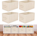 Yinder Cube Storage Bin Storage Bins for Room Decor Colorful Bins Foldable Baskets for Nursery Organizer Boxes Fabric Boxes(14''x10''x8'',Beige,4 Pcs)