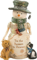 The Warmth of Christmas is Friendship - 4.5 Inch Collectible Snowman and Seal Figurine
