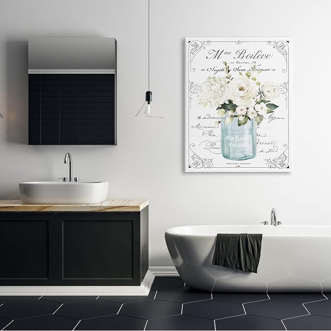 Vintage Parisian Floral Bouquet, 36 x 48 Inch Canvas Wall Art | Stupell Industries · By Lettered and Lined · Ready to hang · Charming farmhouse style · Made in USA