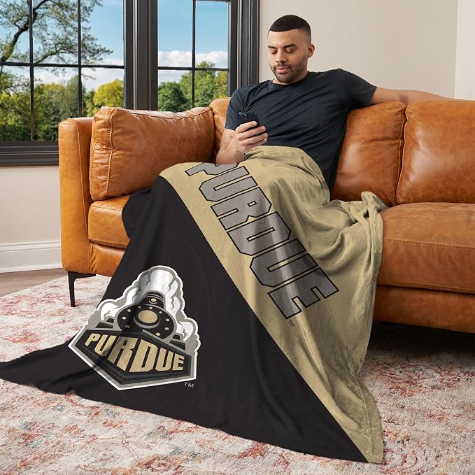 Northwest NCAA Silk Touch Throw Blanket, Ultra Soft Plush Polyester, Lightweight Warm Decorative Fan Gift, 46 x 60 in